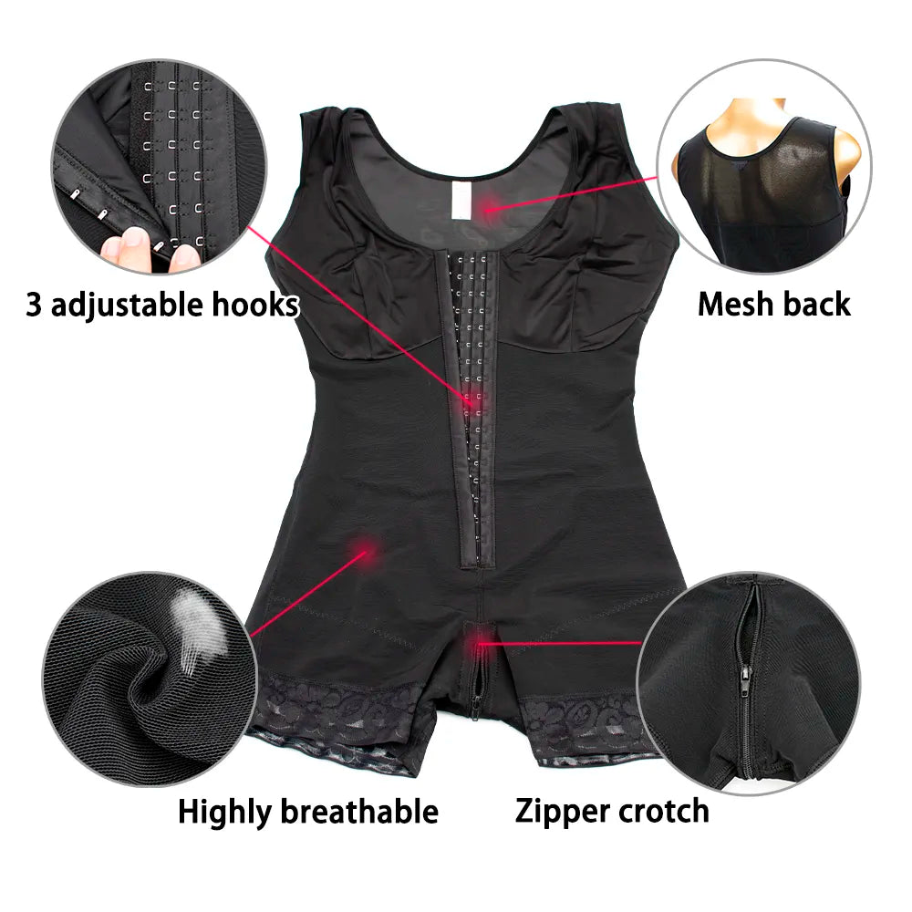 Fajas Colombianas Post Surgery Shapewear High Compression Slimming Belt Women Flat Stomach Butt Lifter Body Shaper Zipper Crotch